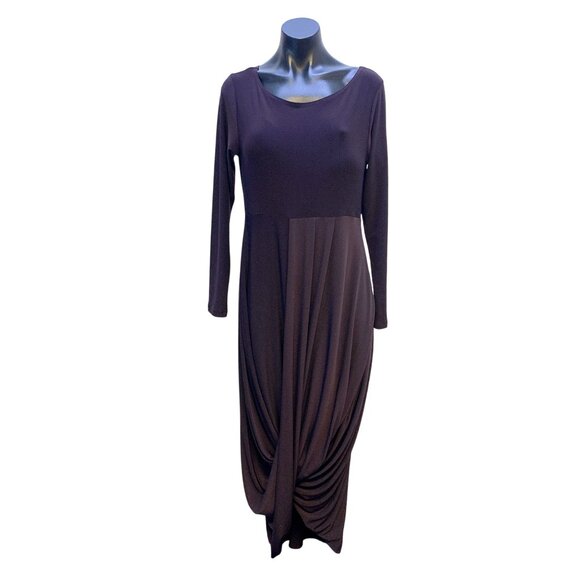 Sympli Womens Long Sleeve Plum Draped Dress Size 10 - Picture 1 of 6